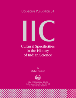Cultural Specificities in the History of Indian Science