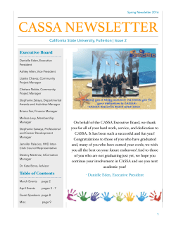 Spring 2016 Volume 1 - Home of College of HHD