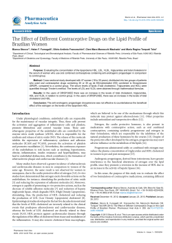 The Effect of Different Contraceptive Drugs on the Lipid Profile of