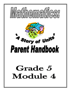 Parent Handbook Grade 5 Module 4