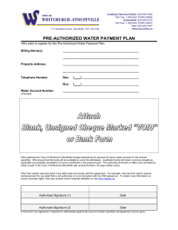 Water Form - Town of Whitchurch