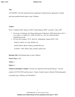 Title AUTONOMY: The first randomized trial