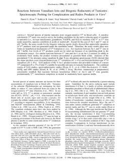 Reactions between Vanadium Ions and Biogenic