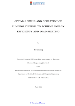 optimal sizing and operation of pumping systems to achieve energy
