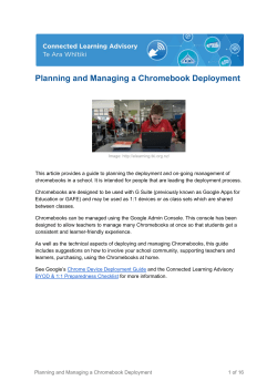 Planning and Managing a Chromebook Deployment