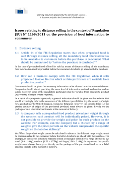 Issues relating to distance selling in the context of Regulation (EU) N