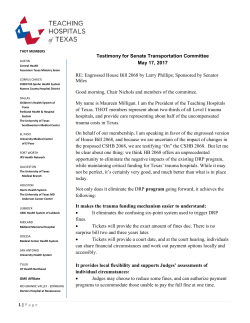 Testimony for Senate Transportation Committee May 17, 2017 RE