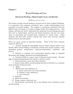 Chapter 1 Wound Healing and Care Abnormal Healing