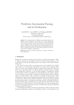 Predictive Incremental Parsing and its Evaluation