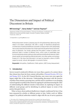 The Dimensions and Impact of Political Discontent in Britain