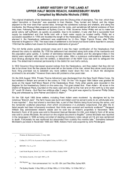 a brief history of the land at upper half moon reach, hawkesbury river