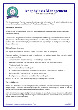Anaphylaxis Management - Cardinia Primary School
