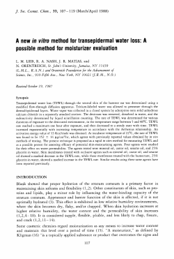 A new in vitro method for transepidermal water loss: A