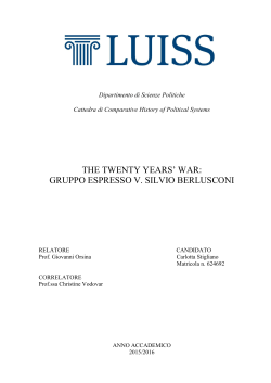 THE TWENTY YEARS` WAR: GRUPPO ESPRESSO V. SILVIO
