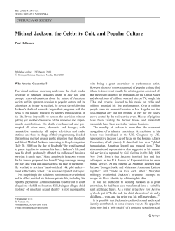 Michael Jackson, the Celebrity Cult, and Popular