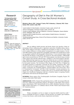 Geography of Diet in the UK Women`s Cohort Study: A Cross