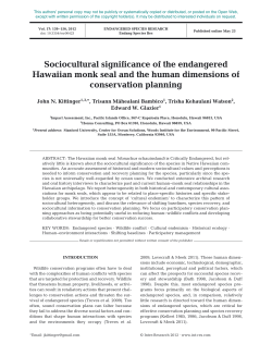 Sociocultural significance of the endangered Hawaiian monk seal