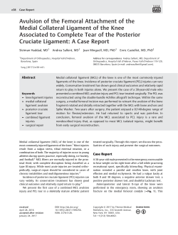 Avulsion of the Femoral Attachment of the Medial Collateral