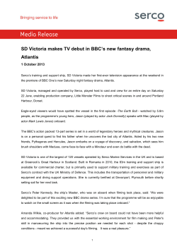 SD Victoria makes TV debut in BBC`s new fantasy drama, Atlantis