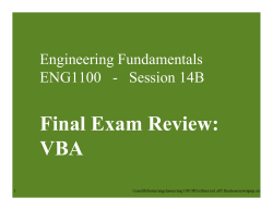 exam review vba - Engineering Fundamentals