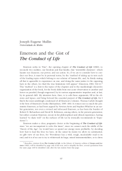 Emerson and the Gist of The Conduct of Life