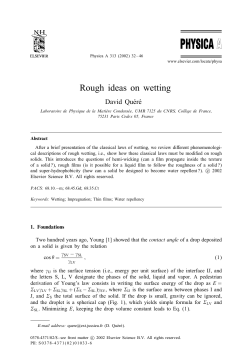 Rough ideas on wetting