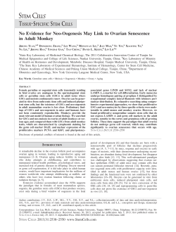 No Evidence for NeoOogenesis May Link to Ovarian Senescence in