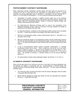 positive moment continuity diaphragms