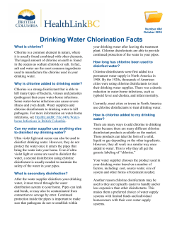 Drinking Water Chlorination Facts