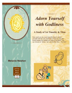 Adorn Yourself with Godliness