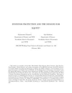 investor protection and the demand for equity - S