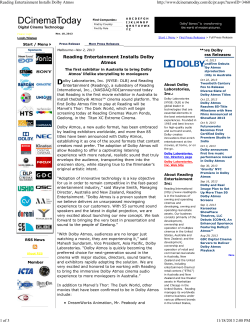 Reading Entertainment Installs Dolby Atmos