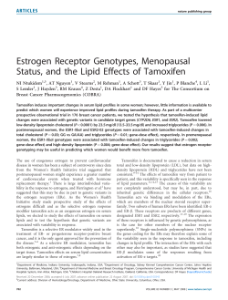 Estrogen Receptor Genotypes, Menopausal Status, and the Lipid