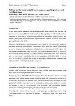 Method for the treatment of the phenomenon gushing in