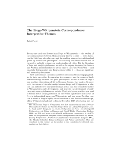 The Frege-Wittgenstein Correspondence