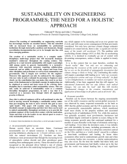 The need for a holistic approach