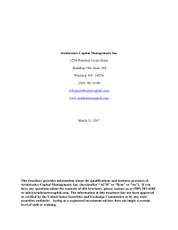 Armbruster Capital Management, Inc. 1250 Pittsford Victor Road