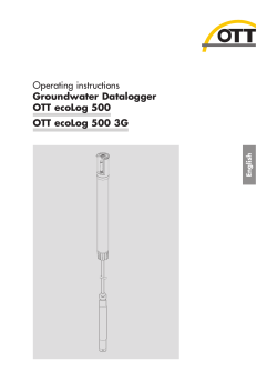 Operating instructions Groundwater Datalogger OTT ecoLog 500