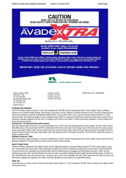 Nufarm Avadex Xtra Selective Herbicide Version: 02 April 2015