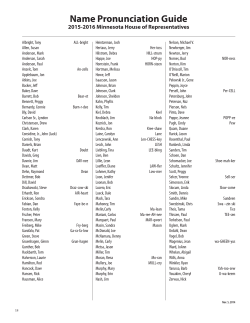 Name Pronunciation Guide - Minnesota House of Representatives