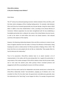 China-Africa relations Is the press choosing to