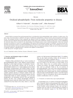 Oxidized phospholipids: From molecular properties to
