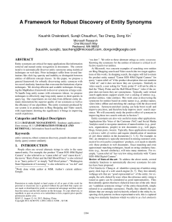 A Framework for Robust Discovery of Entity Synonyms