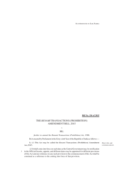 the benami transactions (prohibition) amendment bill, 2015