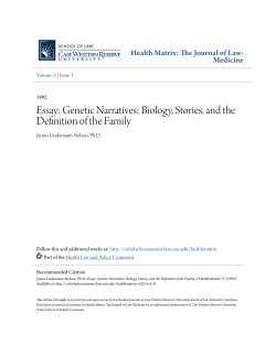 Essay: Genetic Narratives: Biology, Stories, and the Definition of the