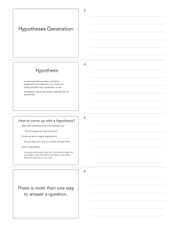 Lecture 2 - Hypothesizing.key