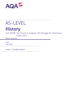 A-level History Mark scheme HIS2B - The Church in England
