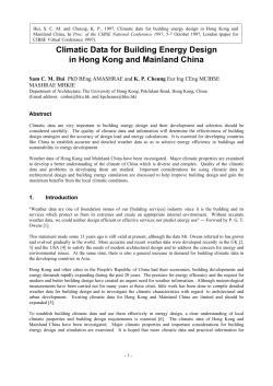 Climatic Data for Building Energy Design in Hong Kong and