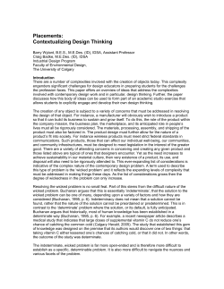 Placements: Contextualizing Design Thinking