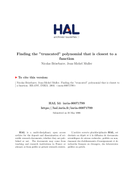 Finding the "truncated" polynomial that is closest to a function
